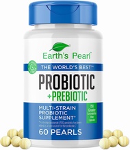 Earth's Pearl Probiotic Pearls for Women and Men - Kids Probiotic with Prebiotic Fiber - Daily Probiotic for Women and Men - 60-Day Supply of Prebiotics and Probiotics for Women and Men Probiotic