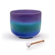 Hye-eun 8inch Purple&Green&Blue Crystal Singing Bowl 440hz/432/528hz Meditation Sound Bowl Musical I