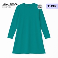 Nigstore - Kaos Tunik Polos Hijau Tosca Lengan Panjang Cotton Combed 30s - Wanita Muslim
