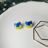 黃山雀 台灣特有種 可愛表情 手繪熱縮片 耳環