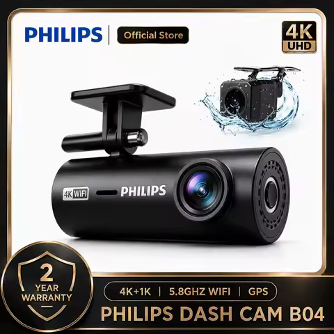PHILIPS Dash Cam B04 4K+1K HDR Dual Front Rear Waterproof Camera 2.4G 5.8G WiFi APP 24H Parking Moni