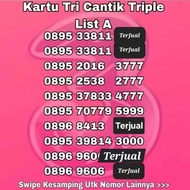 kartu perdana three tri 3 nomor cantik triple ekor ABAB AABB cermin chip 4G Pilihan hoki beruntung m
