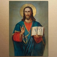 Large Orthodox Jesus Christ Icon Canvas Print  HD Byzantine Art Poster for Modern Home Decor CK12