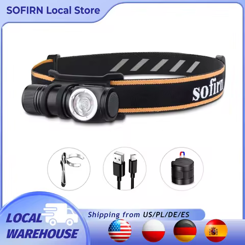 Sofirn HS10 USB C Rechargeable Mini 16340 Headlamp 1100lm TN3535 90CRI Angle Flashlight TIR Optics w