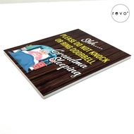 FUNNY CUTE DO NOT KNOCK, DO NOT DISTURB, DND WARNING & INSTRUCTION & NOTICE SIGN