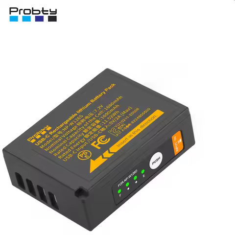 Probty NP-W126 NP-W126s Replacement Battery For Fuji X100VI X-T30 II X-S10 X-T200 X100F X100V X-A5 X