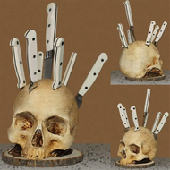 1 Piece Knives Holder Kitchen Storage Skull Knife Holder Resin Horror Shape Knive Holder Scary Kitch