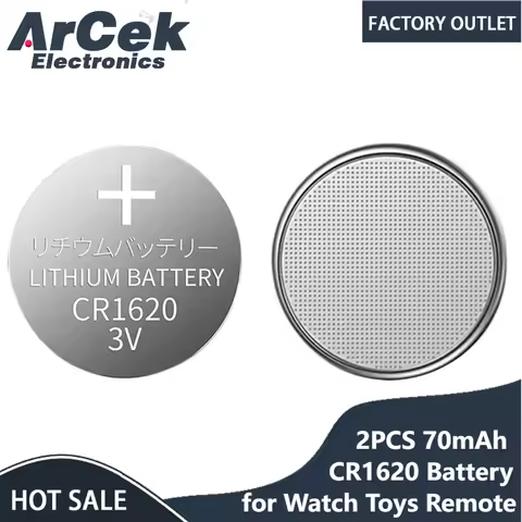 2PCS 70mAh CR1620 Lithium Button Battery for Watch Toys Remote 3V LM1620 BR1620 ECR1620 KCR1620 5009