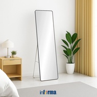 Informa Pro Aluminum FloorCermin 40x1.2x150 cm - Black Standing Mirror LongCermin Standing Floor Mir