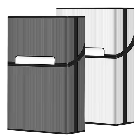 Portable Slim Aluminum Cigarette Case Regular King Size Plastic Cigar Tobacco Holder Box Storage Con