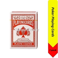 Poker Playing Cards Plastic-Coated 4 Jokers Standard Deck, 1 Pack