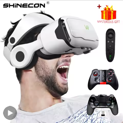Shinecon Virtual Reality VR Glasses 3D Headset Viar Device Smart Helmet Lenses Goggle For Mobile Pho