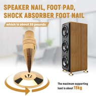 8 Pairs Copper Speaker Spike Isolation Stand with Base Pad Feet Mat for Speaker Amplifier DVD Player