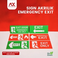 EMERGENCY EXIT Acrylic SIGN | EMERGENCY OUTPUT GUIDE BOARD 2MM SAFETY EVACUATION SIGN