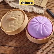 THISEE Giant Dumpling Squishy, Decompression Dough Squishy Slow Rising Squishy,  Calming Squishes Fi