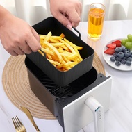 แผ่นรองถาดซับในหม้อทอดไร้น้ำมันซิลิโคนตะกร้า Airfryer อุปกรณ์เสริมสำหรับภาชนะแบบใช้ซ้ำได้ถาดอบแกดเจ็ตสำหรับครัวแผ่นรองเตาอบ