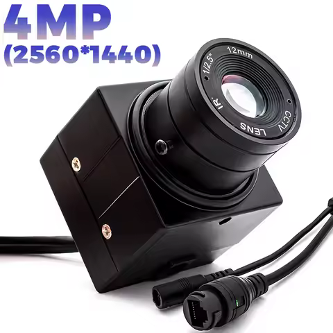 4MP Webcam HD Digital Metal Mini IP Camera POE 1/2.9" CMOS Low Illumination AI MotionDetection CCTV 