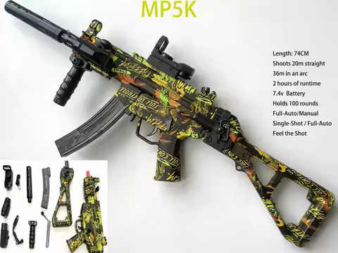 Ultimate Gift for Adults: MP5K Automatic EBB Gel BlasterS - High Speed Electric Gel Gun for Outdoor 