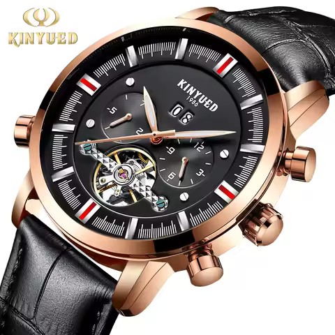 KINYUED Mechanical Watch Calendar Week Month Men's Watch Fully Automatic Mechanical Watch Men's Watc
