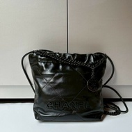 Chanel so black 黑皮黑鍊帶 mini 22包