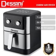 DESSINI ITALY 7L Electric Air Fryer Convection Oven Toaster Timer Oil Free Roaster Breakfast Machine