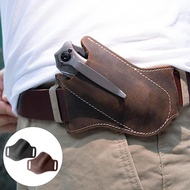 Artificial cow leather EDC folding knife set waist hanging portable tool pocket outdoor folding knif