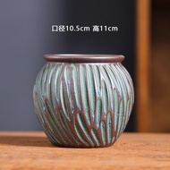 17 Bubble Glaze Succulent Flowerpot Ceramic Household Balcony Black Clay Stoneware Small Size Dedica