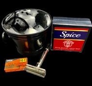 Double Edge Shaving Starter Kit with Whitebeard Shaving Soap Razor Brush Mixing Bowl and Gillette Ra