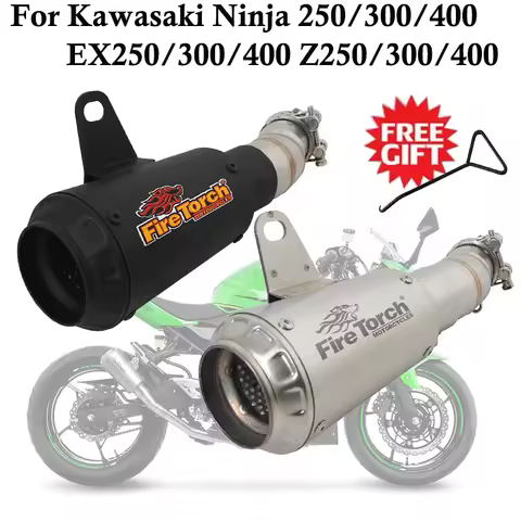 For Kawasaki Ninja 250 300 400 EX400 EX300 Z250 Z300 Z400 Motorcycle Exhaust Escape No DB Killer Mid
