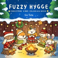 Cute Cozy Coloring Book PDF - Fuzzy Hygge Christmas Vibes, 44 Pages Printable, Stress Relief Colorin