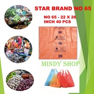 BORONG WHOLESALE STAR BRAND SINGLET PLASTIC BAG SIZE 65 BEG PLASTIK TANGKAI MURAH 22X26 T-SHIRT BAG 