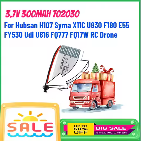 3.7V 300mAh 702030 Battery For Hubsan H107 Syma X11C U830 F180 E55 FY530 Udi U816 FQ777 FQ17W RC Dro