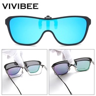 VIVIBEE 2022 Cool Flip Up Clip On Sunglasses Polarized TR90 Photochromic Driving Square Oversized UV400 Fishing Sun Glasses