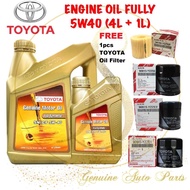 (100% ORIGINAL)TOYOTA ENGINE OIL 5W40 FULLY SYNTHETIC 4L + 1L FREE TOYOTA OIL FILTER YZZE1 YZZE2 YZZ