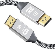 390HZ CUATU 10FT 3M Dp Displayport Cable 1.4 4K 144Hz, 2K 240HZ 280Hz to Display Port Cable 6Ft 8K U