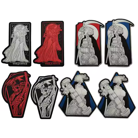 Hook & Loop Ghost Skull Skeleton Biker Glow in the Dark Rubber Badges Tactics Devil Reaper PVC Patch