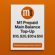 M1 Prepaid Main Balance Top-Up – $10, $18, $20, $30 & $50 | Flexible Recharge for Data, Calls & SMS