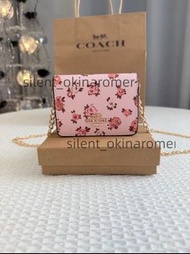 Coach 蔻馳女士多功能短款鏈條錢包背包卡包零錢包