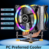 QIUzAim PC Tower Radiator 6 Heat Pipe CPU Cooler Installing LGA775 115x 1200 1700 i5 i7 Cooling 120m