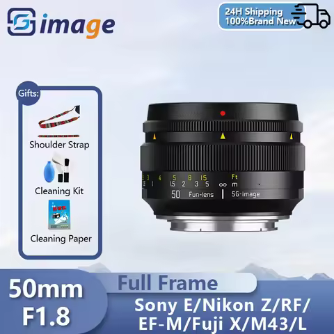 SG image 50mm F1.8 Full Frame Prime lens for Sony E A6000/Fuji X X-T30 II/Nikon Z Z7/EOSM/EOSR R5/M4