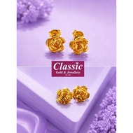 Emas 916 subang rose 2.50gram/916gold earring/916金玫瑰耳环