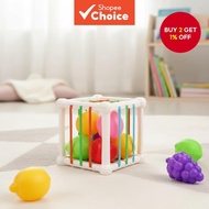 Montessori,  Kubus Pengisih Bentuk Deria Montessori dengan Buah untuk Hadiah Krismas Kanak-Kanak Bay