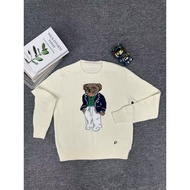 ZK0F R1VV 24New Autumn and Winter Pure Cotton Cartoon Bear Embroidered Round Neck College Style Yout