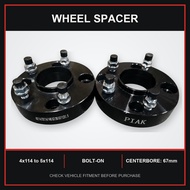 4x114.3 convert 5x114.3 Hub Centric Wheel Spacers Centerbore 67mm Black Forged Aluminum Spacer (30mm