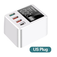 QC3.0 Fast Charging USB C Charger 4 Ports Portable Phone Charger 30W 40W LCD Display For iPad Air Mi