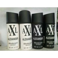 Axl  Atomiseur Deodorant Spray Hitam dan Putih Gold Ukuran Besar 150 ml kecil 30 ml Parfum Pria Alex