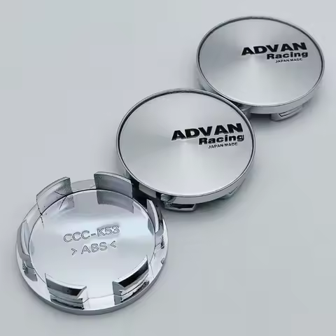 4pcs/set O.D 53mm Clips 48mm Car Wheel Center Caps Advan Logo Emblem Badge Wheel Hubcaps Rim Hub Cov