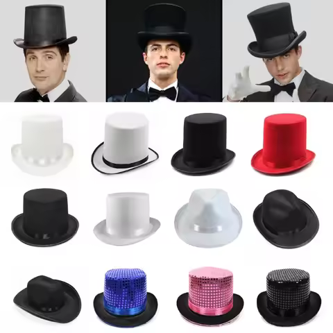 Pork Pie Hat Tall Hat Stage Show Hat Bowler Top Hat Hat Magician Top Hat Sequin Top Hat Magician Per