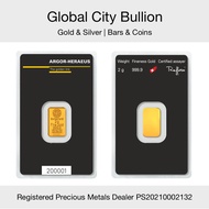 Argor-Heraeus 2 gram Gold Bar - Classic Design