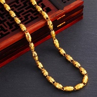 Olive Laser Welding Necklace Plated 24K Real Gold Men's Necklace Male 9.29
